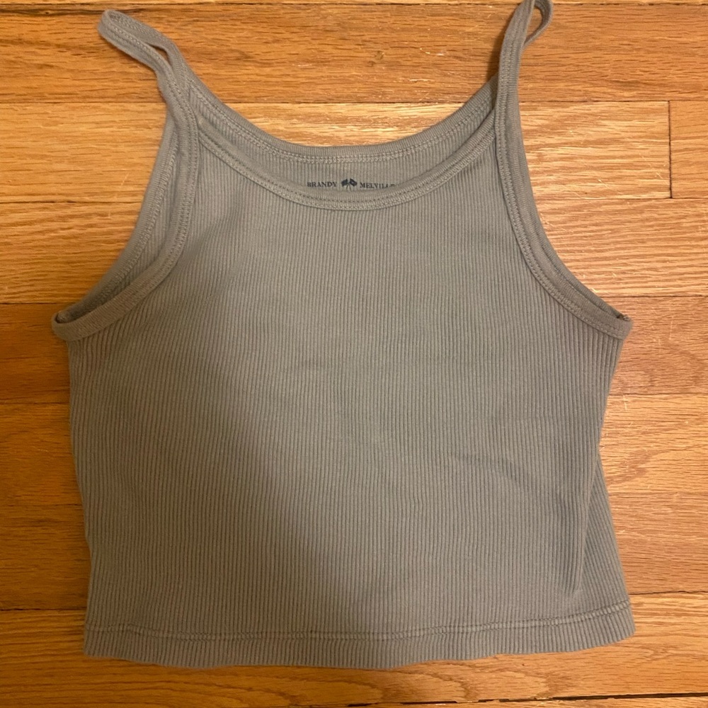 Brandy Melville sage green crop top